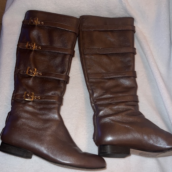 GOLDENBLEU Italian Leather Buckle Boots sz 9 - Picture 2 of 7